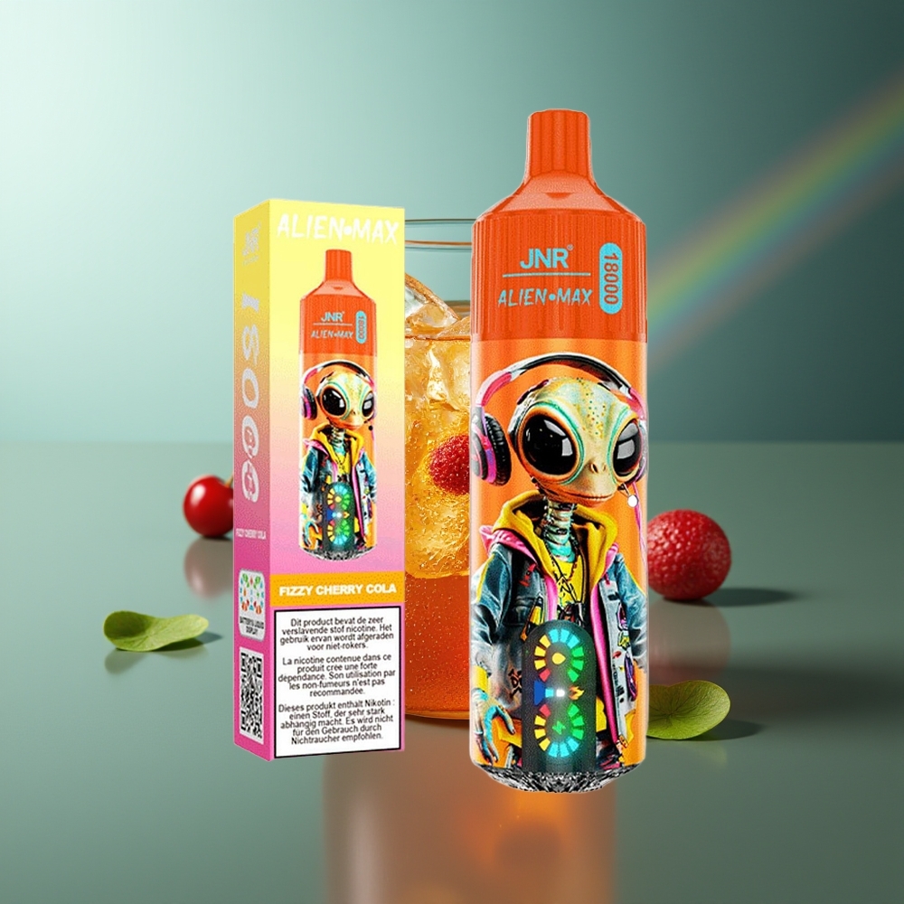 Wholesale Lithuania JNR Alien Max 18000 Puffs Dvigubas Šerdis & Ekranas Fizzy Vyšnia Kola