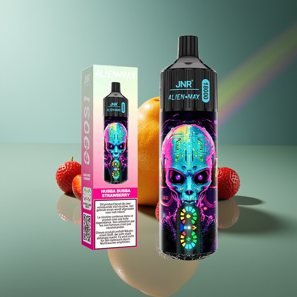 Wholesale Lithuania JNR Alien Max 18000 Puffs Hubba Bubba Braškė Dual Mesh Coil Type-C