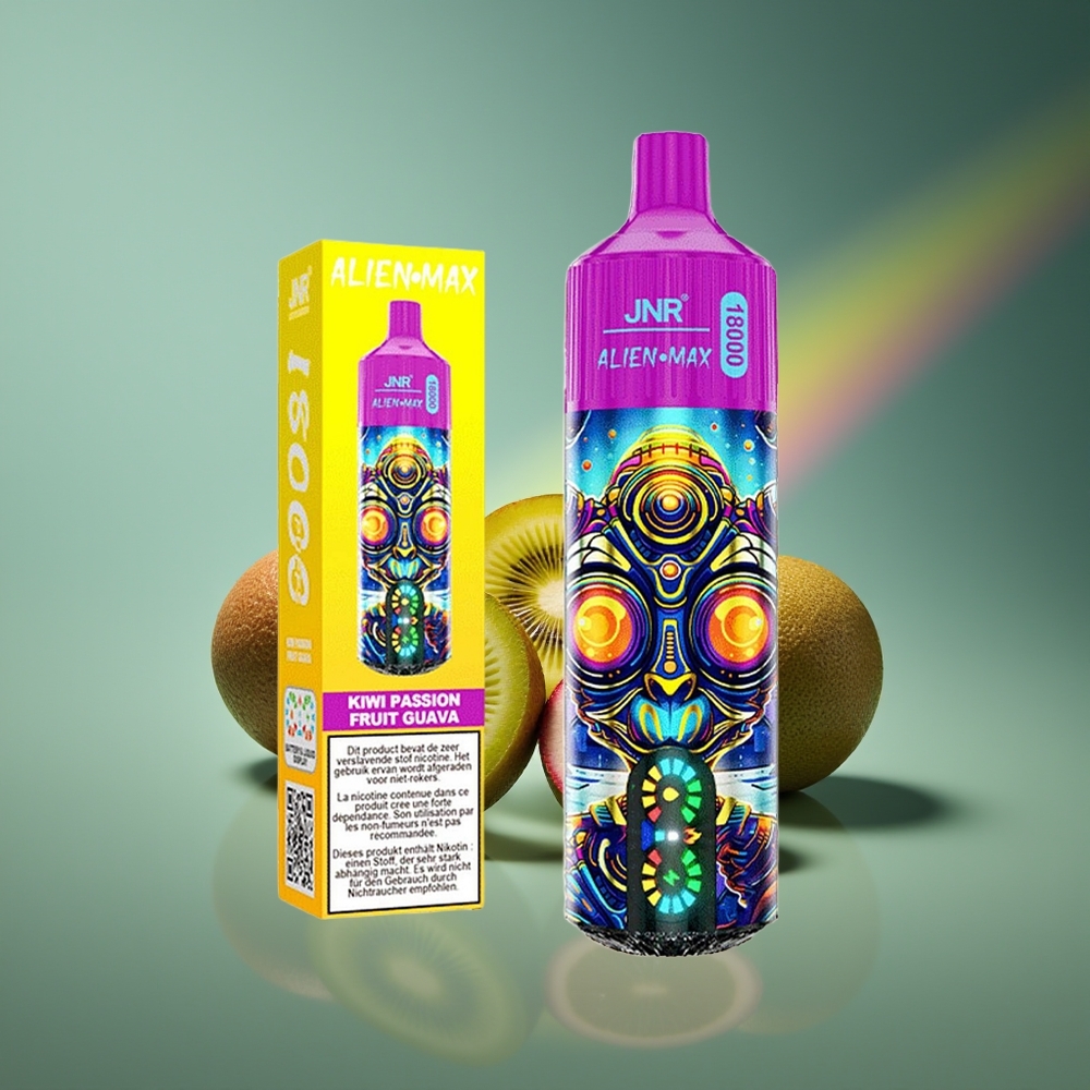 Wholesale Lithuania JNR Alien Max 18000 Puffs Kiwi Passion Fruit Guava Dual Mesh Coil Type-C