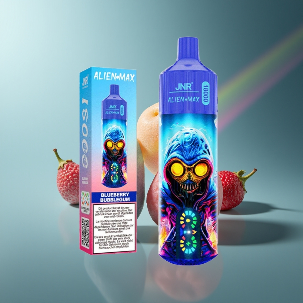 Wholesale Lithuania JNR Alien Max 18000 Puffs Mėlynųjų Uogų Burbulų Guma Dual Mesh Coil Type-C