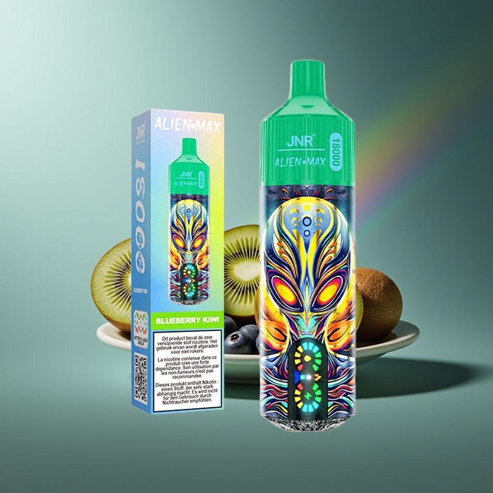 Wholesale Lithuania JNR Alien Max 18000 Puffs Mėlynųjų Uogų Kiwi Dual Mesh Coil Type-C