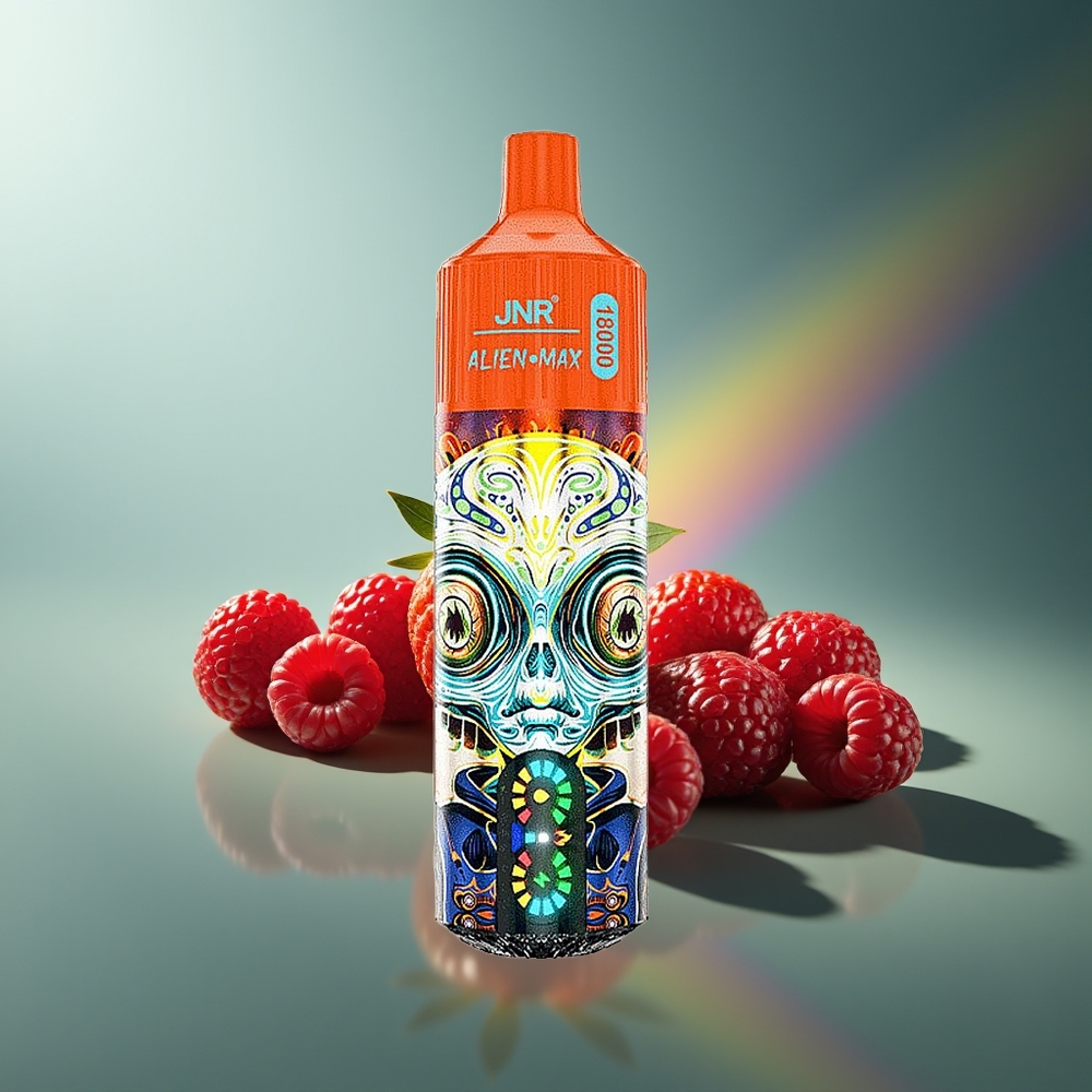 Wholesale Lithuania JNR Alien Max 18000 Puffs Vienkartinės Elektroninės Cigaretės Braškė Avietė Vyšnia 850mAh 28ml