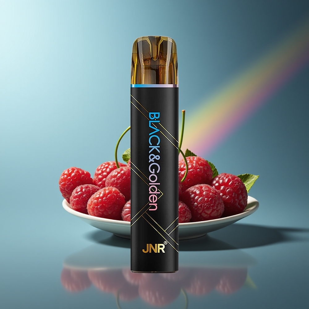 Wholesale Lithuania JNR Black&Golden 800 Puffs Vienkartinės Elektroninės Cigaretės Mėlyna Razz Vyšnia 2% Nikotino 550mAh