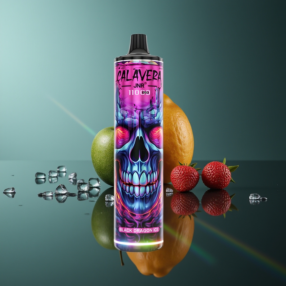 Wholesale Lithuania JNR Calavera 11000 Puffs Juodojo Drakono Ledas Vienkartinės Elektroninės Cigaretės 850mAh 21ml
