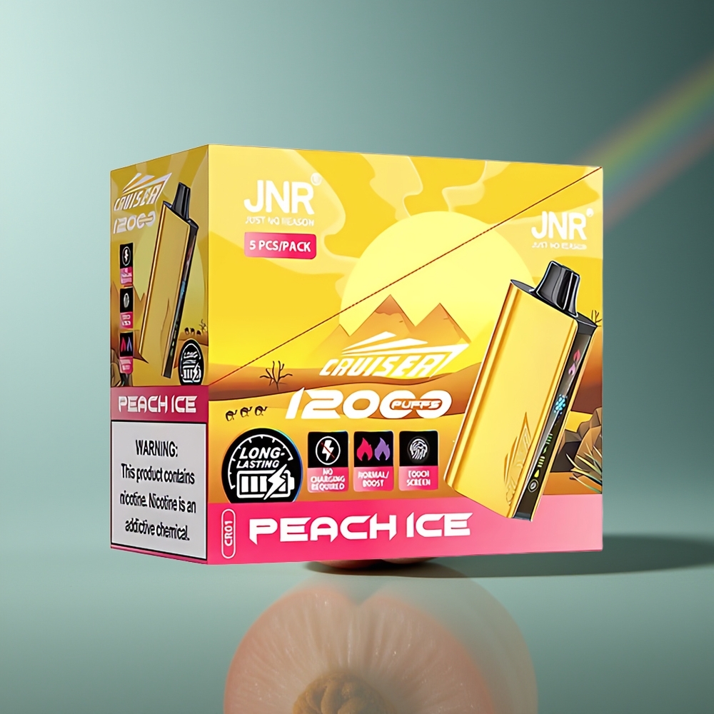 Wholesale Lithuania JNR Cruiser 12000 Puffų Persikas Ledas Built-in 3500 mAh Battery Animation Screen Display