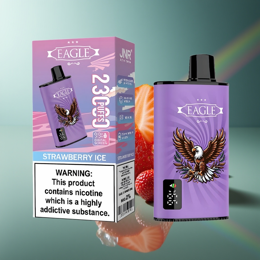 Wholesale Lithuania JNR EAGLE Smart 23000 Pūsų Vienkartinės Elektroninės Cigaretės Braškės Ledas 25ml 750mAh