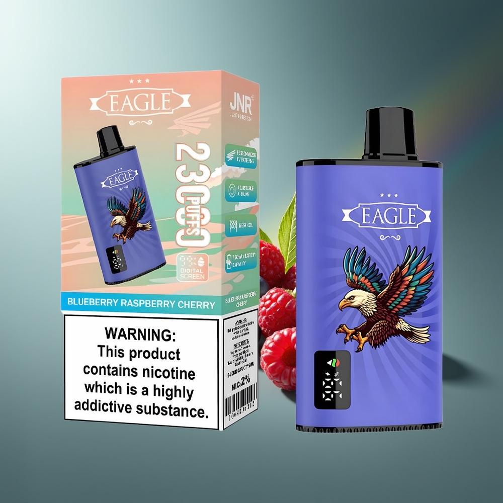Wholesale Lithuania JNR EAGLE Smart 23000 Pūsų Vienkartinės Elektroninės Cigaretės Mėlynųjų Aviečių Aviečių Vyšnių Tipo C Įkrovimas 25ml Skysčio Talpa