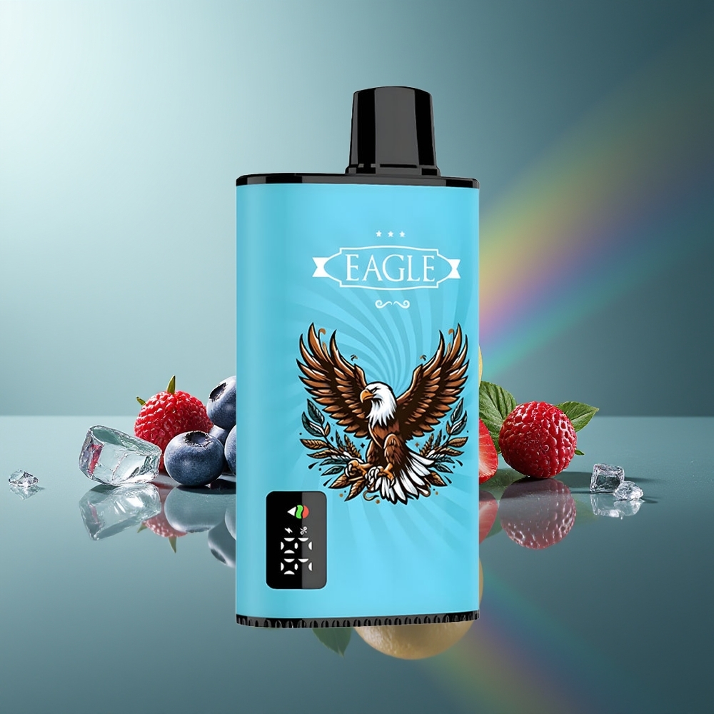 Wholesale Lithuania JNR EAGLE Smart 23000 Pruokų Vienkartinės Elektroninės Cigaretės Mėlynų Uogų Ledas su 25ml Skysčio ir 1.0ohm Tinklelio Ritė