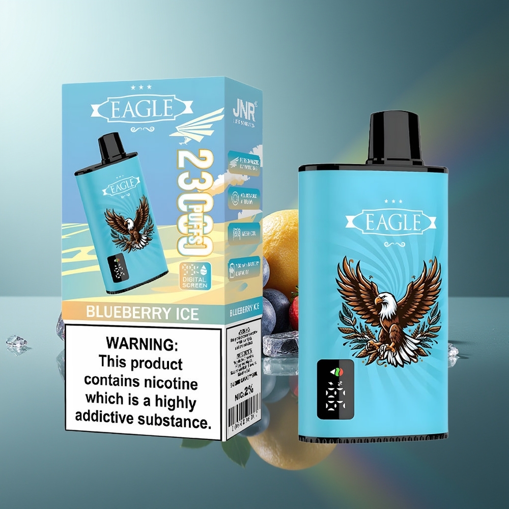 Wholesale Lithuania JNR EAGLE Smart 23000 Pruokų Vienkartinės Elektroninės Cigaretės Mėlynų Uogų Ledas su 25ml Skysčio ir 1.0ohm Tinklelio Ritė