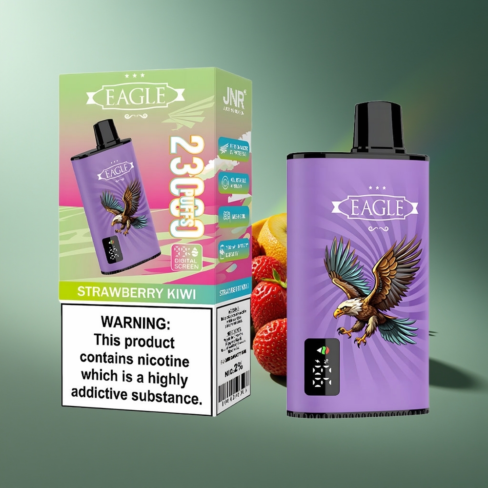 Wholesale Lithuania JNR EAGLE Smart 23000 Puffs Braškė Kiwi 1.0ohm Mesh Coil 25ml e-Liquid