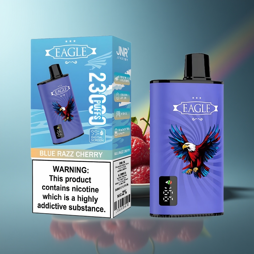 Wholesale Lithuania JNR EAGLE Smart 23000 Puffs Mėlynųjų Serbentų Vyšnių Vienkartinės Elektroninės Cigaretės su 25ml e-Skysčio ir 750mAh Baterija