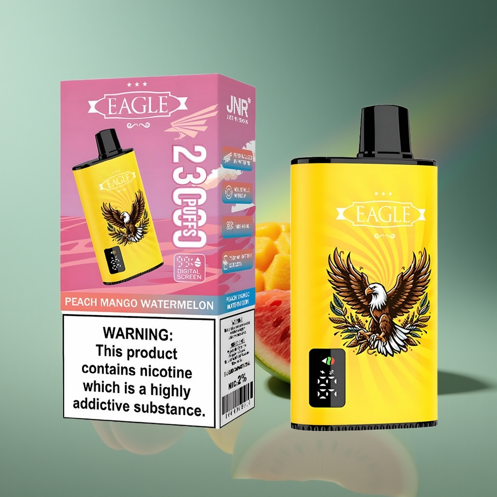 Wholesale Lithuania JNR EAGLE Smart 23000 Puffs Persikas Mango Arbūzas su 1.0ohm Mesh Coil ir 25ml e-Liquid Capacity