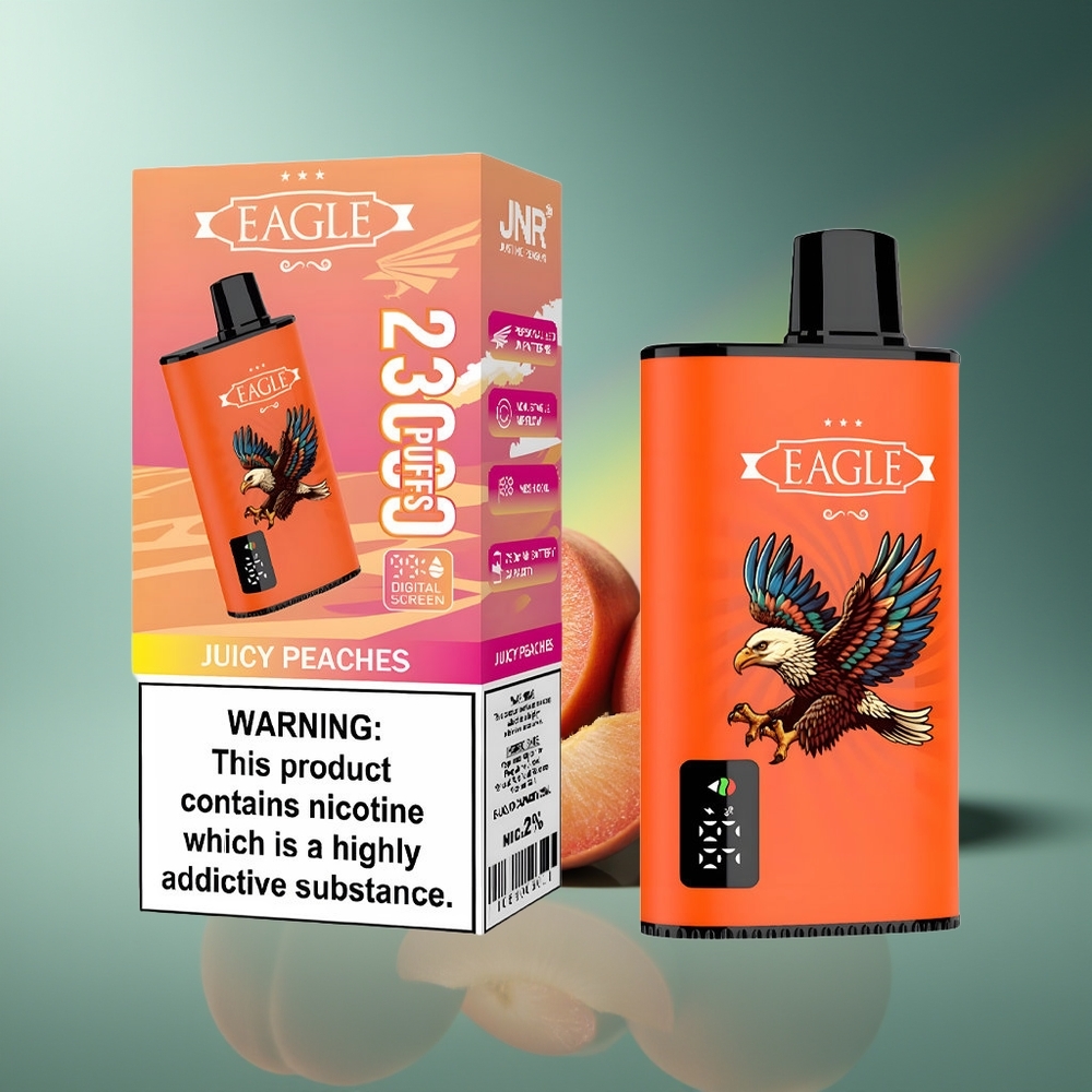 Wholesale Lithuania JNR EAGLE Smart 23000 Puffs Sultūsios Persikos Vienkartinės Elektroninės Cigaretės 25ml 2% Nicotine
