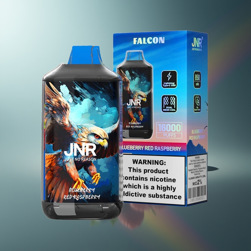 Wholesale Lithuania JNR Falcon 16000 Puffs 850 mAh Mėlynųjų Aviečių Raudonųjų Aviečių Vienkartinės Elektroninės Cigaretės