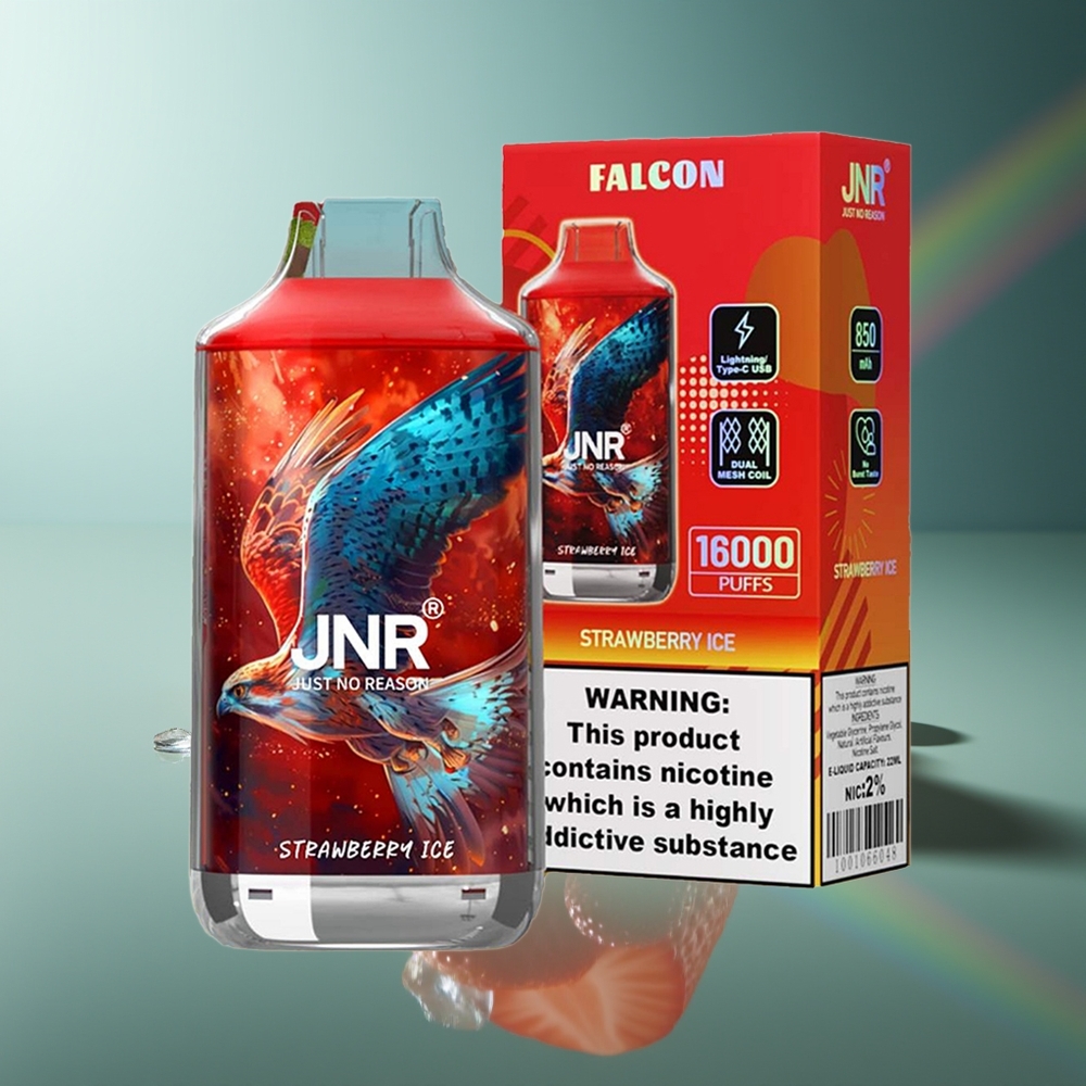 Wholesale Lithuania JNR Falcon 16000 Puffs Braškinių ledų 850 mAh