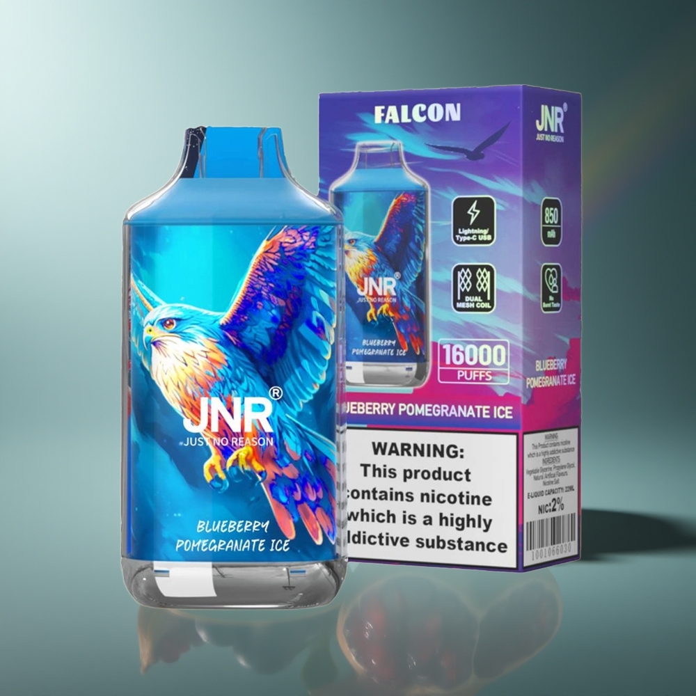 Wholesale Lithuania JNR Falcon 16000 Puffs Mėlynųjų Uogų Granato Ledas 850 mAh