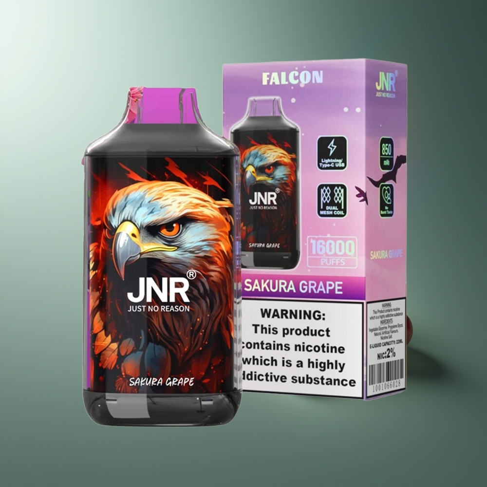 Wholesale Lithuania JNR Falcon 16000 Puffs Sakura Vynuogė Smart LED Display