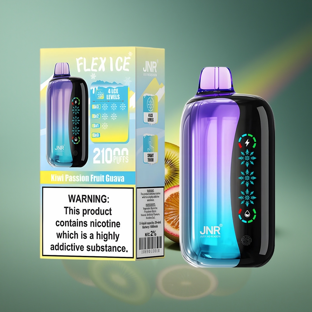 Wholesale Lithuania JNR Flex Ice 21000 Puffs Vienkartinės Elektroninės Cigaretės Kiwi Aistra Guava Adjustable Airflow Type-C