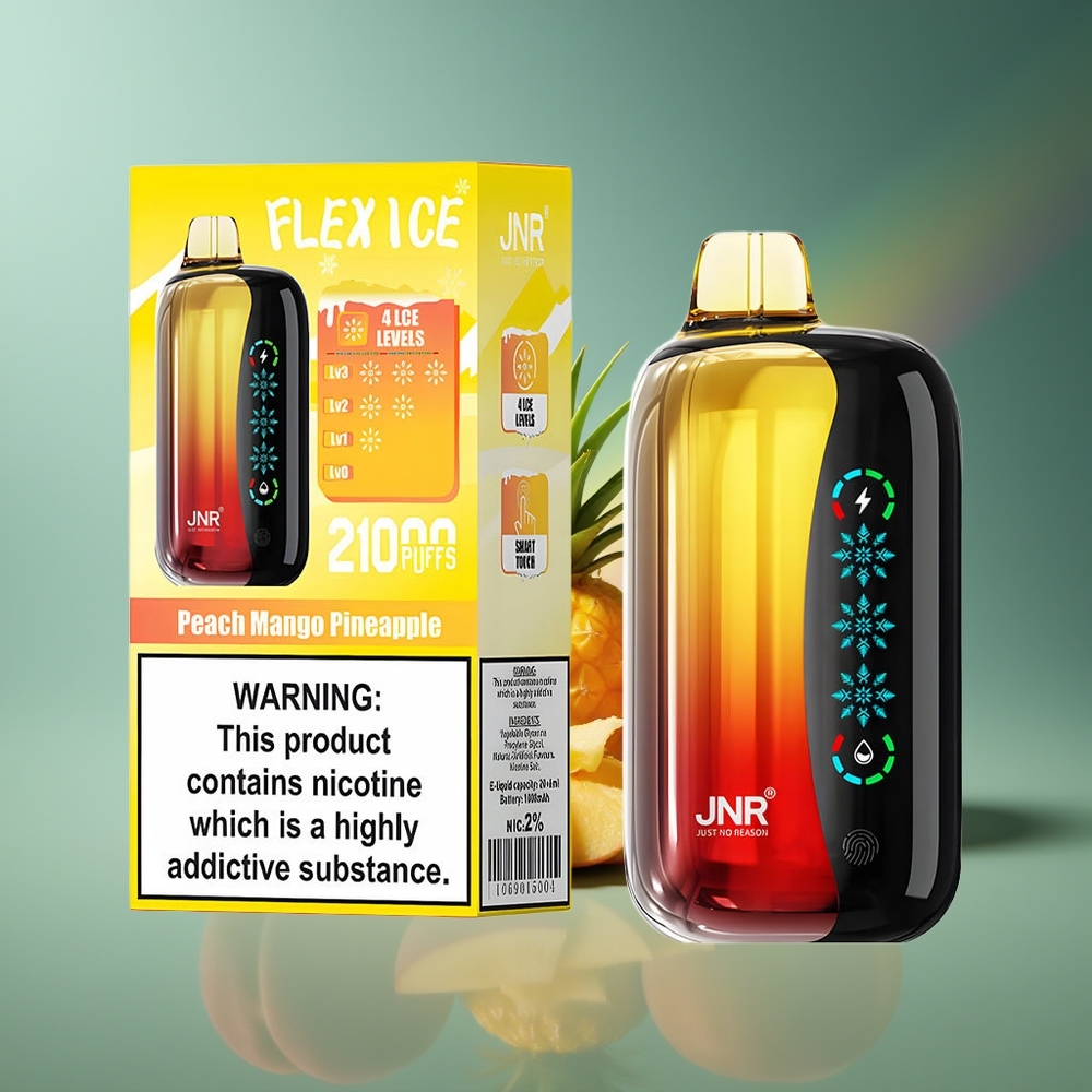 Wholesale Lithuania JNR Flex Ice 21000 Puffs Vienkartinės Elektroninės Cigaretės Persikas Mango Ananasas Ice Adjustable 26ml E-liquid