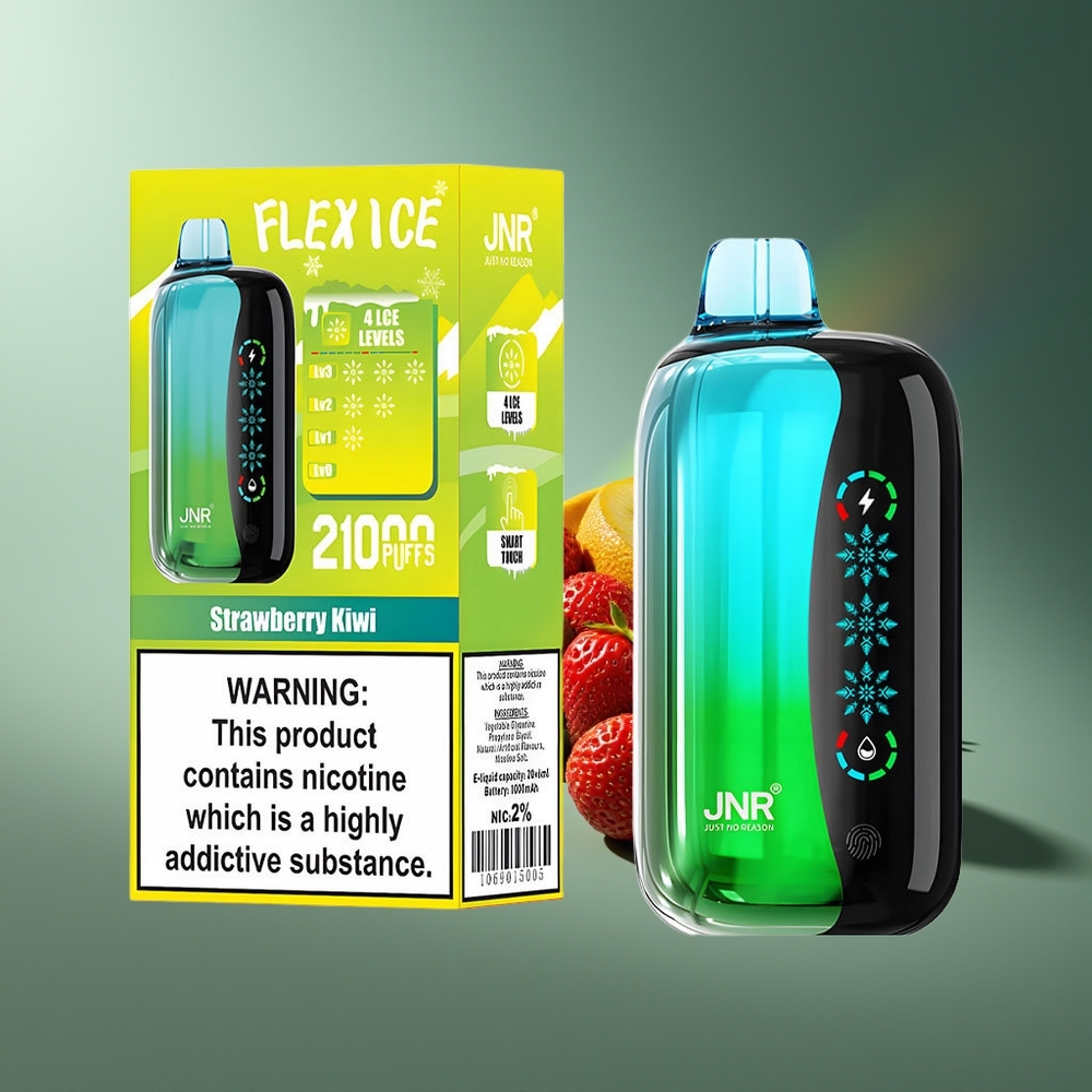 Wholesale Lithuania JNR Flex Ice 21000 Puffs Šaltkalvių ir Kiwi Vienkartinės Elektroninės Cigaretės Adjustable Airflow Type-C Charging