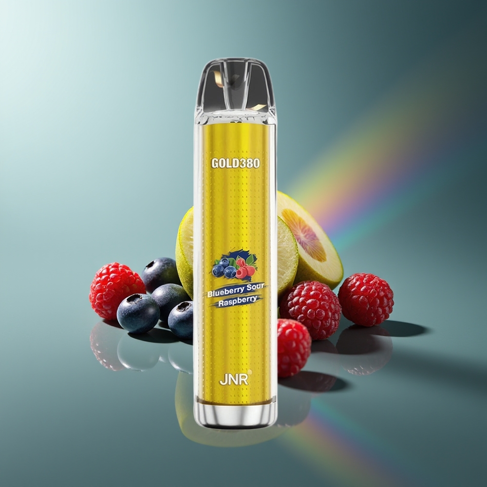Wholesale Lithuania JNR Glod380 6000 Pūkštelėjimų Mėlynųjų Uogų ir Rūgščių Aviečių Vienkartinės Elektroninės Cigaretės 1500mAh