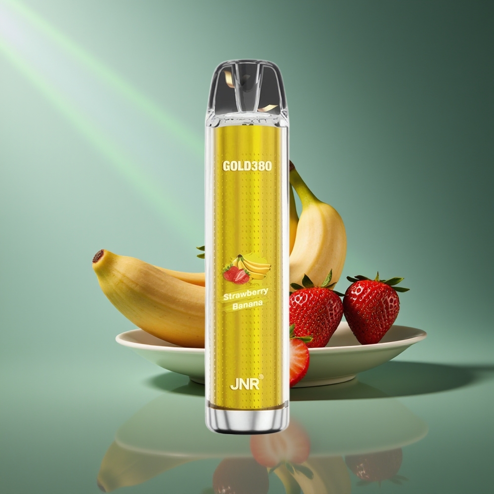 Wholesale Lithuania JNR Glod380 6000 Pūsų Vienkartinės Elektroninės Cigaretės Braškė-Bananas 1500mAh