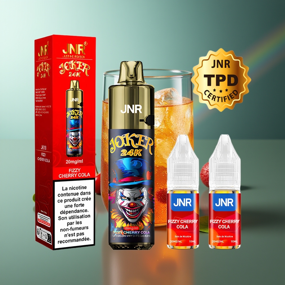 Wholesale Lithuania JNR Joker 24000 Prušimai Fizzy Vyšnių Kola 2% Nikotino 800mAh Baterija