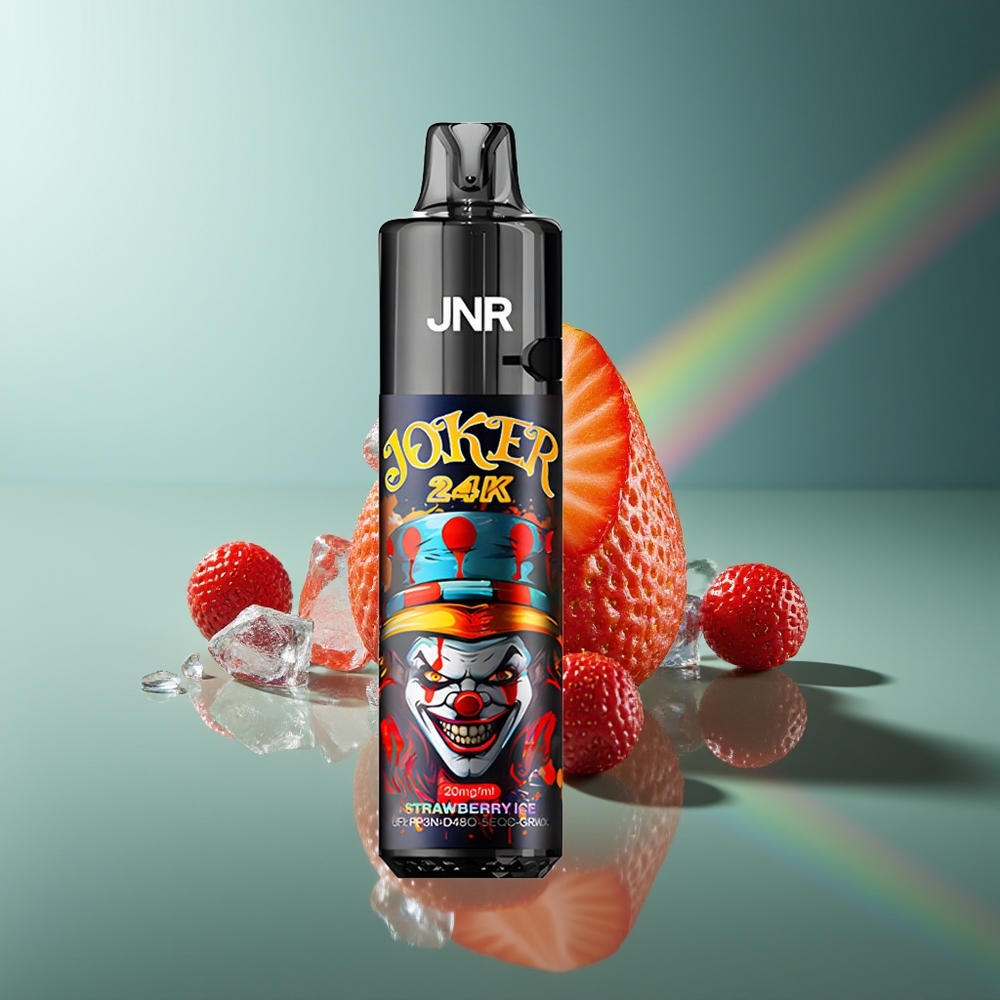 Wholesale Lithuania JNR Joker 24000 Pufų Braškynių Ledas Vienkartinės Elektroninės Cigaretės 2% Nikotino Turinio Type-C Įkrovimas