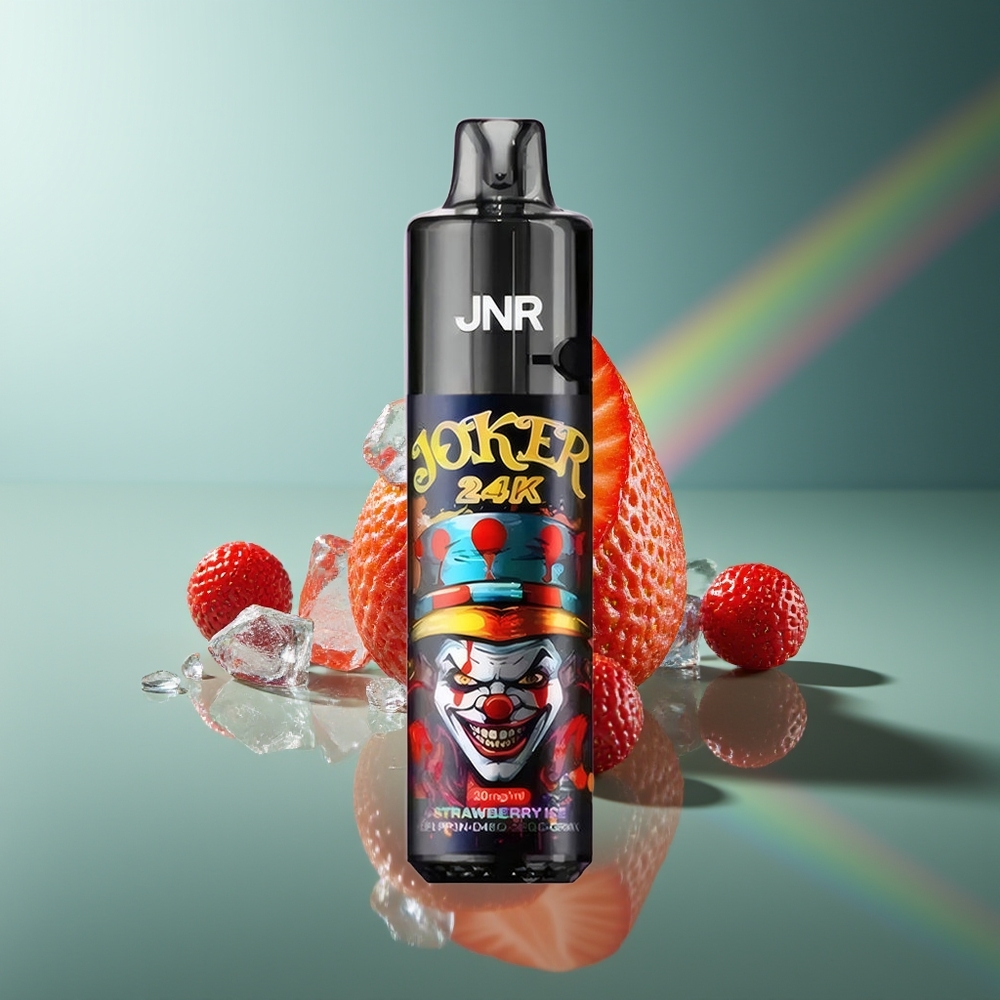 Wholesale Lithuania JNR Joker 24000 Pufų Braškynių Ledas Vienkartinės Elektroninės Cigaretės 2% Nikotino Turinio Type-C Įkrovimas
