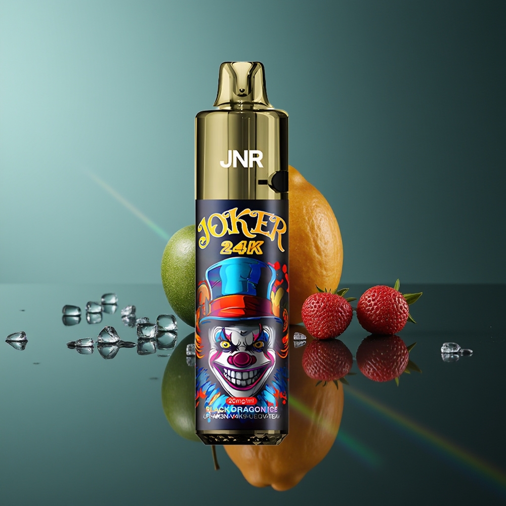Wholesale Lithuania JNR Joker 24000 Puffs Juodojo Drakono Ledas Vienkartinės Elektroninės Cigaretės 800mAh 2% Nikotino