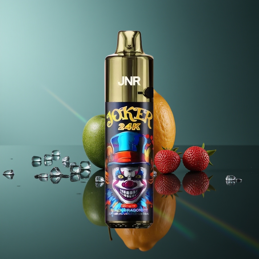 Wholesale Lithuania JNR Joker 24000 Puffs Juodojo Drakono Ledas Vienkartinės Elektroninės Cigaretės 800mAh 2% Nikotino