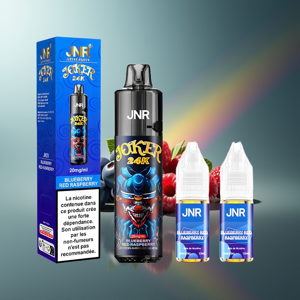 Wholesale Lithuania JNR Joker 24000 Puffs Mėlynės Raudonosios Avietės Vienkartinės Elektroninės Cigaretės 2% Nikotino 800mAh