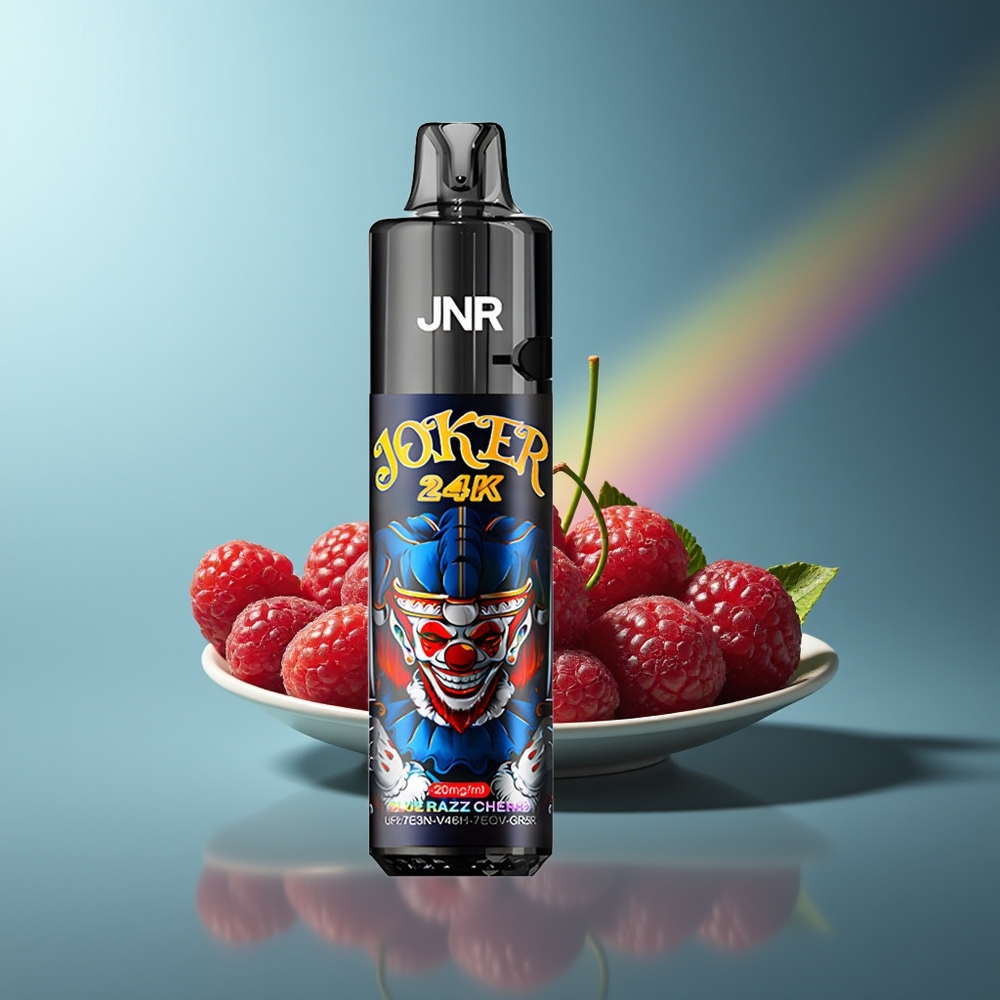 Wholesale Lithuania JNR Joker 24000 Puffs Mėlynas Avietų Vyšnių Vienkartinės Elektroninės Cigaretės 800mAh 2% Nikotino