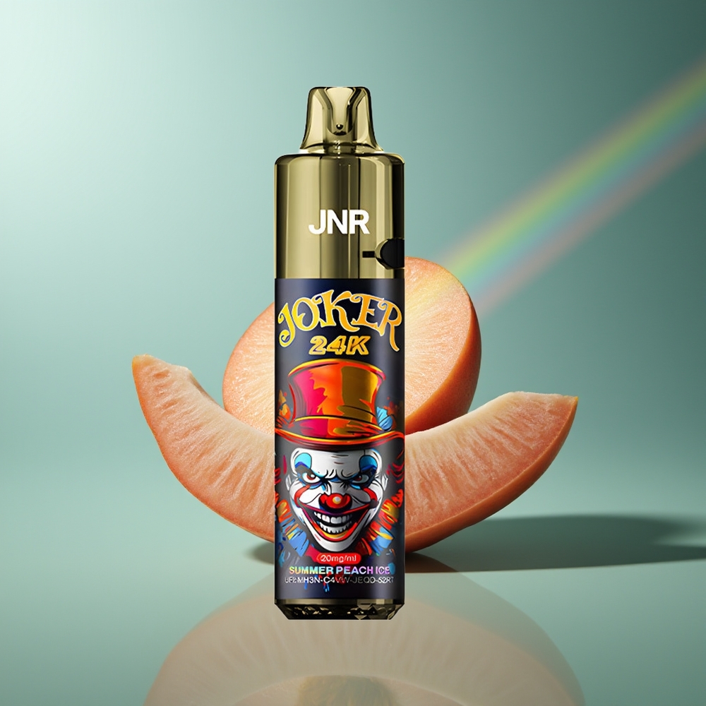 Wholesale Lithuania JNR Joker 24K Puffs 800mAh Vasara Persikas Ledas Vienkartinės Elektroninės Cigaretės