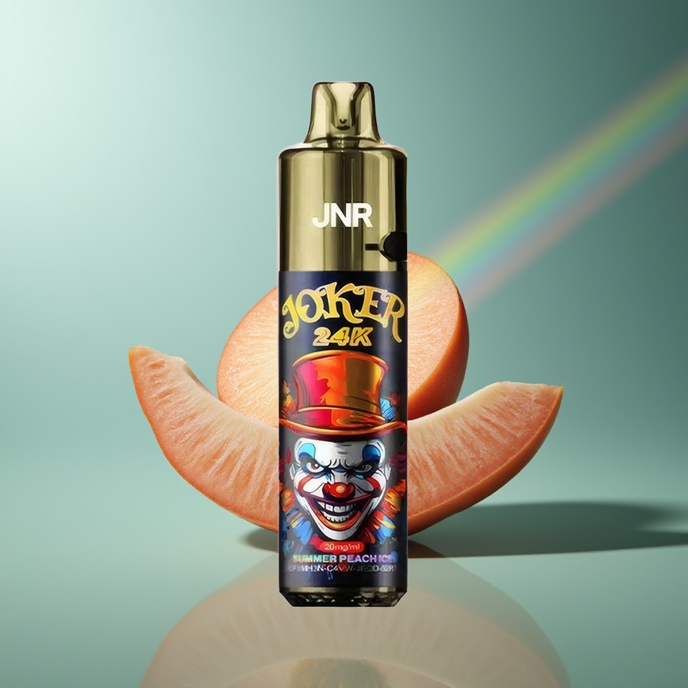 Wholesale Lithuania JNR Joker 24K Puffs 800mAh Vasara Persikas Ledas Vienkartinės Elektroninės Cigaretės