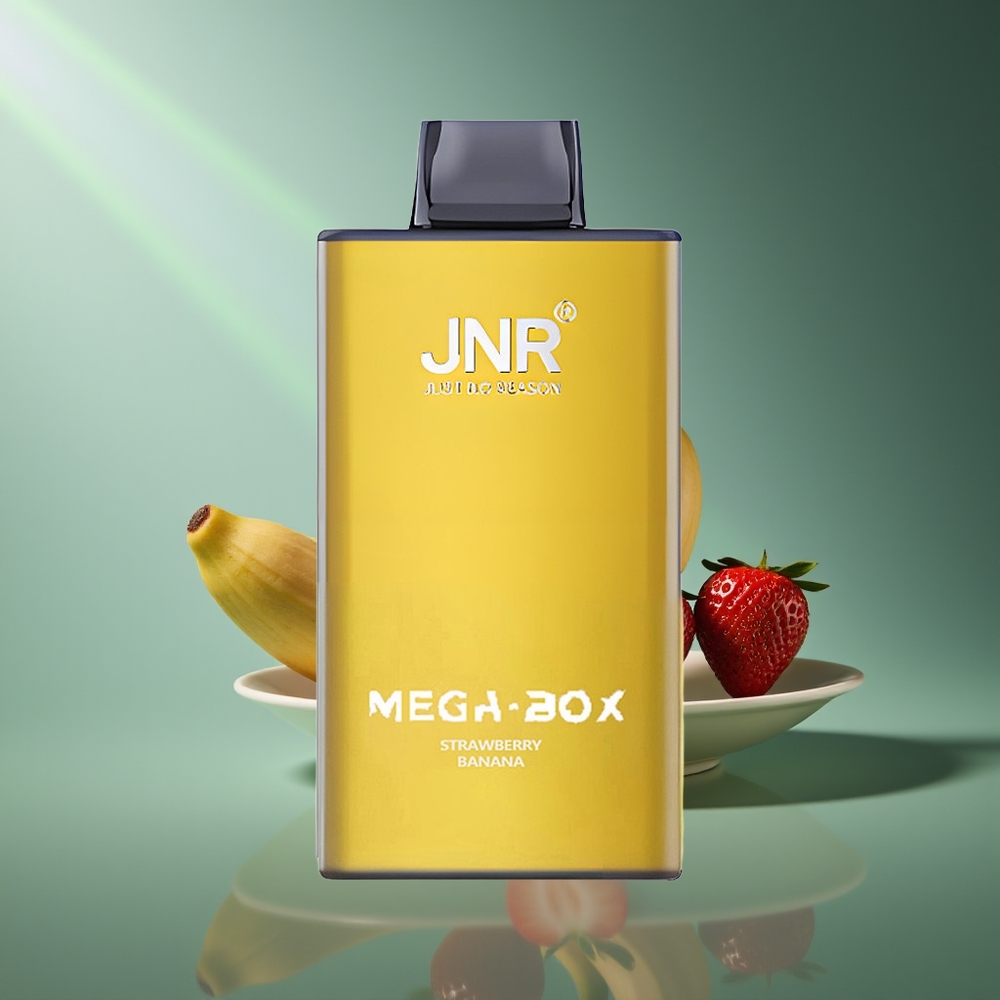 Wholesale Lithuania JNR Mega Box 25000 Pafsų Vienkartinės Elektroninės Cigaretės Braškės Bananas 30ml