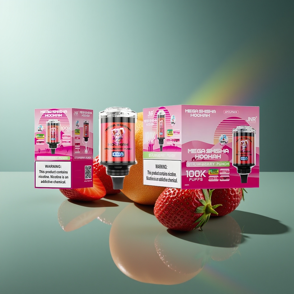 Wholesale Lithuania JNR Mega Shisha Hookah 100K 2200mAh Braškiniu Smūgiu