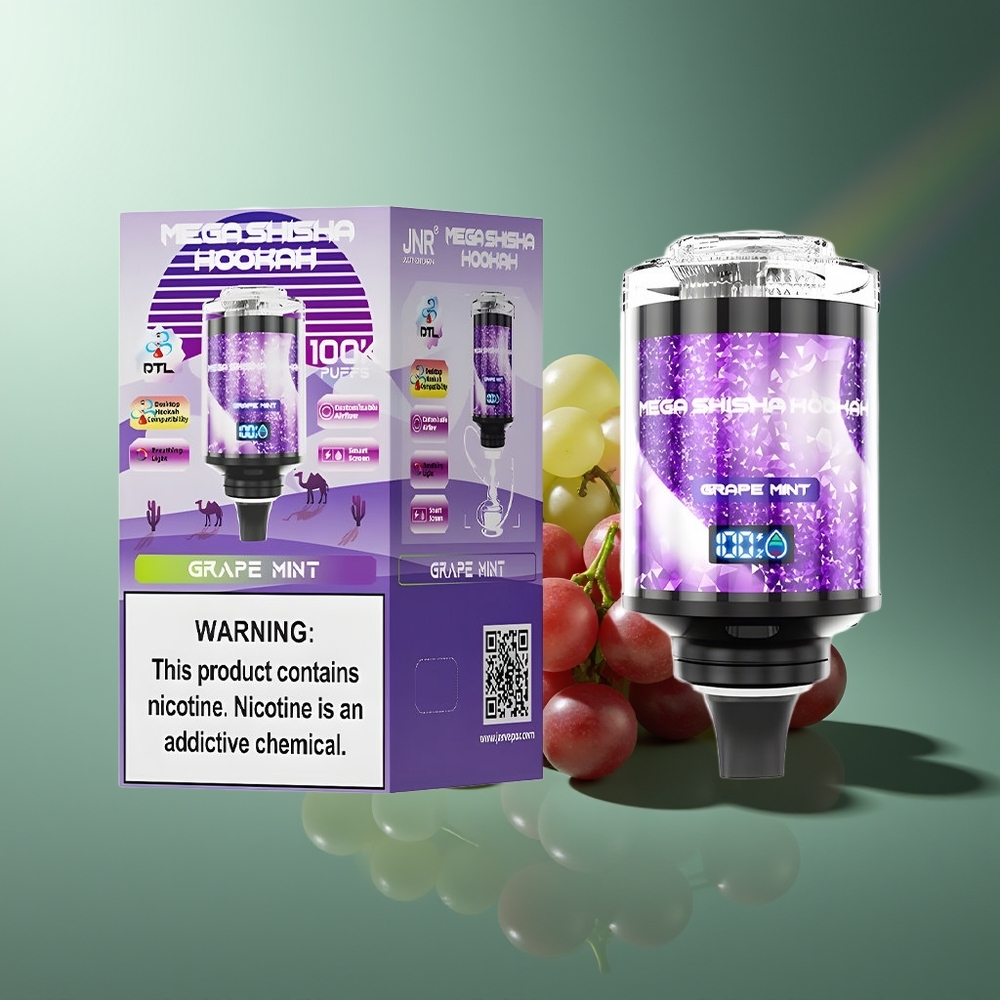 Wholesale Lithuania JNR Mega Shisha Hookah 100K 60ml Vynuogių Mėta