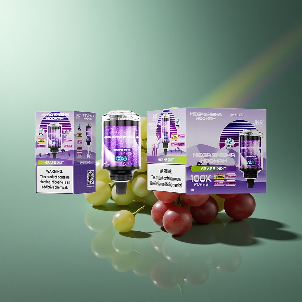 Wholesale Lithuania JNR Mega Shisha Hookah 100K 60ml Vynuogių Mėta