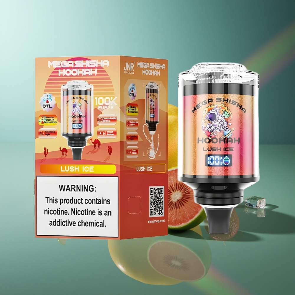 Wholesale Lithuania JNR Mega Shisha Hookah 100K Ledo Sūris 2200mAh Interactive Smart Screen