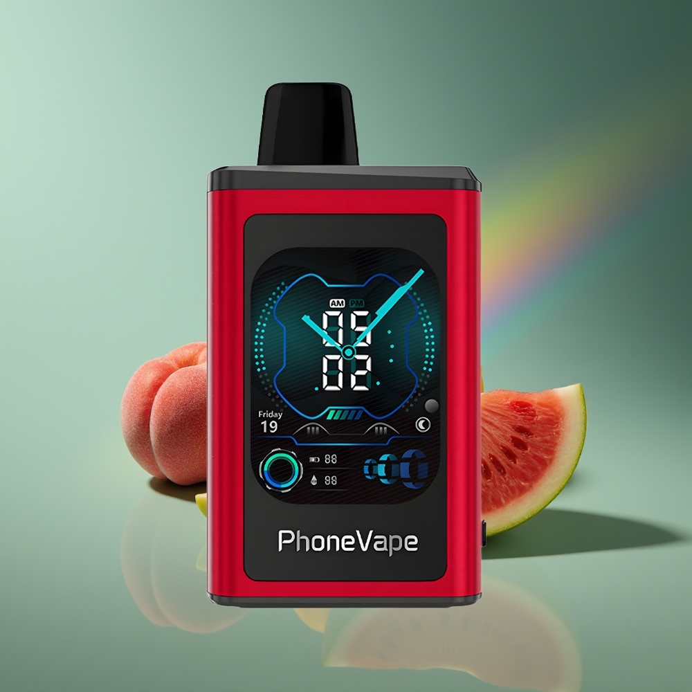 Wholesale Lithuania JNR PhoneVape 30000 pufų Vienkartinės Elektroninės Cigaretės Persikas Mango Arbūzas Type-C Rechargeable Battery Adjustable Airflow