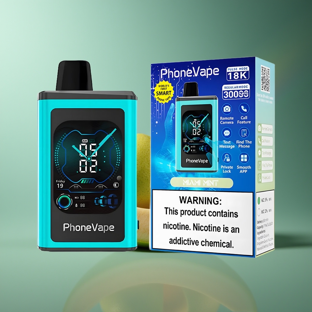 Wholesale Lithuania JNR PhoneVape 30000 puffs Miami Mėta Vienkartinės Elektroninės Cigaretės Turbo Mode Full Display Screen