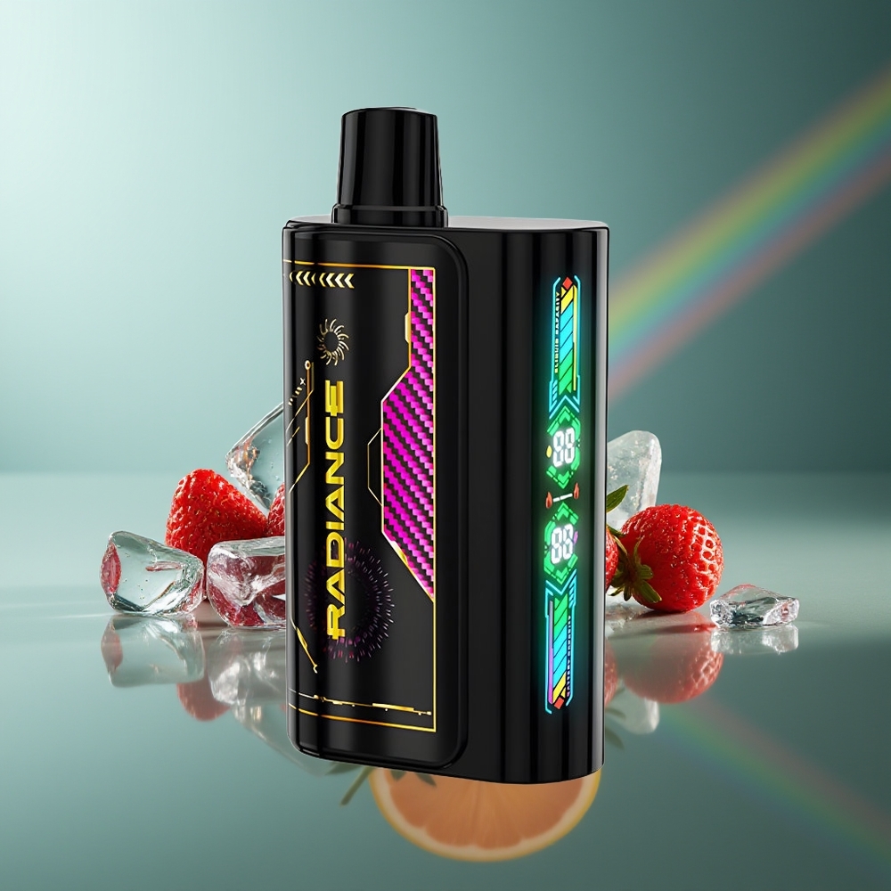 Wholesale Lithuania JNR Radiance 31000 Pūkų Vienkartinės Elektroninės Cigaretės Braškės Ledas 28ml Dual Mesh Coil