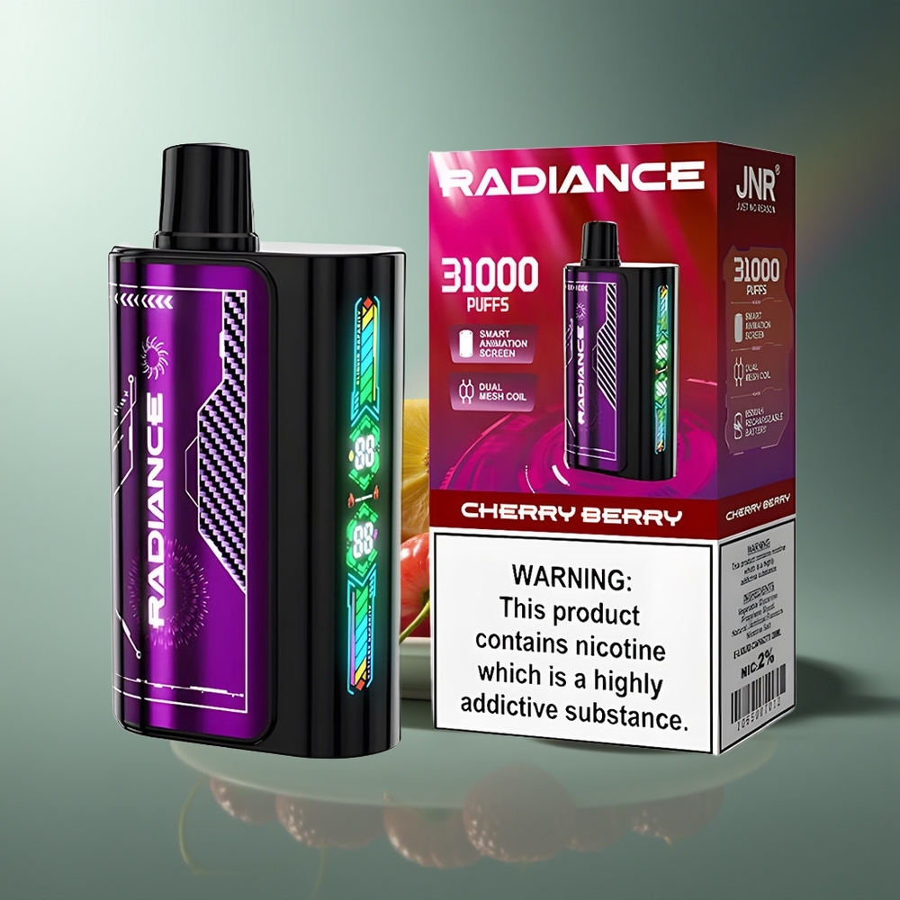 Wholesale Lithuania JNR Radiance 31000 Pūkštelių Vaškinė Uogų Vyšnia Vienkartinė Garinė 28ml 950mAh