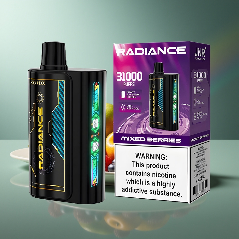 Wholesale Lithuania JNR Radiance 31000 Pūkšteliai Vienkartinės Elektroninės Cigaretės Mišrios Uogos 28ml 950mAh