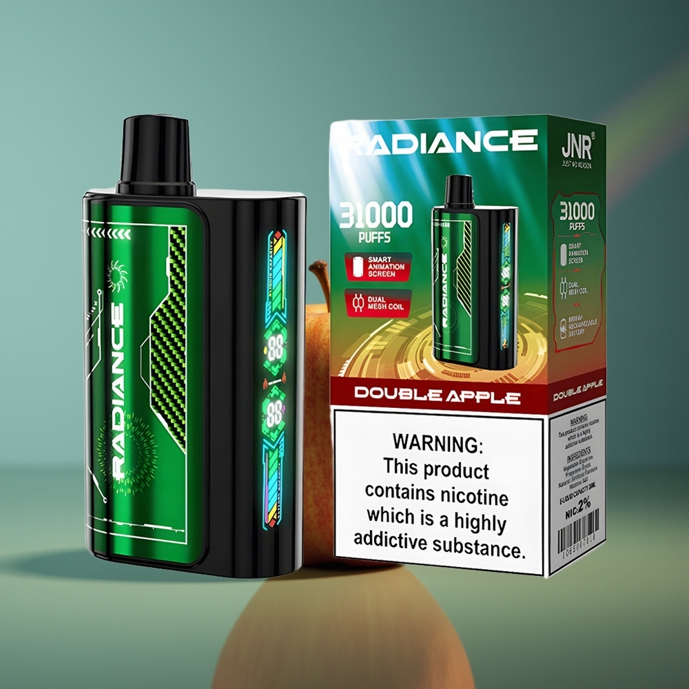 Wholesale Lithuania JNR Radiance 31000 Pūsų Vienkartinės Elektroninės Cigaretės Dviguba Obuolė 28ml 950 mAh