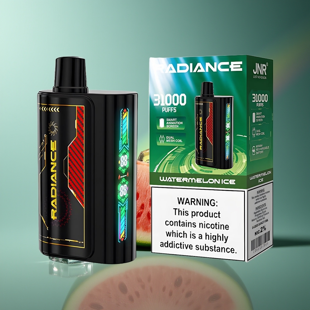 Wholesale Lithuania JNR Radiance 31000 Pufų Vandenmeliono Ledas Vienkartinės Elektroninės Cigaretės 28ml 950 mAh