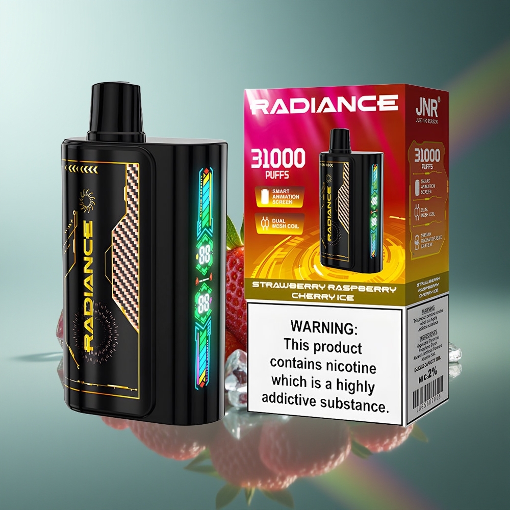 Wholesale Lithuania JNR Radiance 31000 Puffs Braškių Aviečių Vyšnių Ledas 28ml Dual Mesh Coil