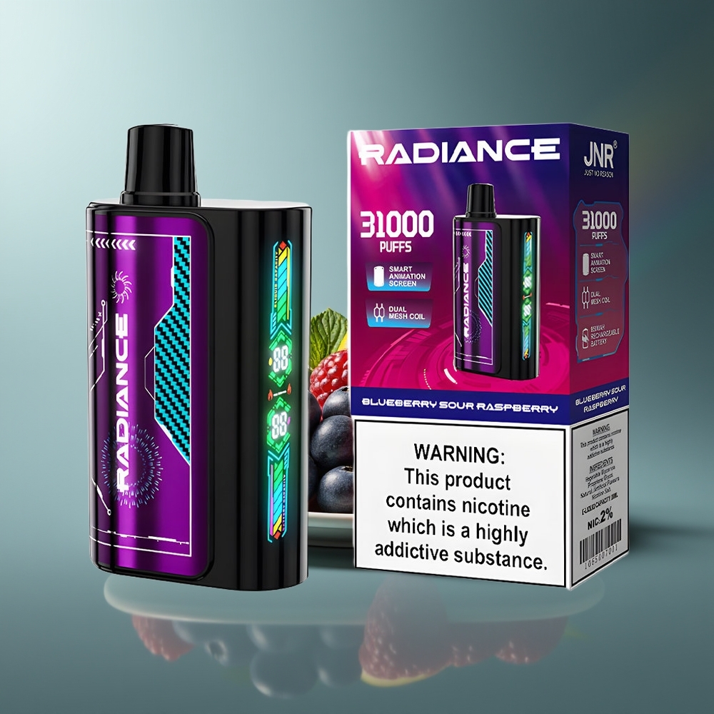 Wholesale Lithuania JNR Radiance 31000 Puffs Mėlynųjų Serbentų Rūgščiosios Avietės Vienkartinės Elektroninės Cigaretės 28ml 950mAh