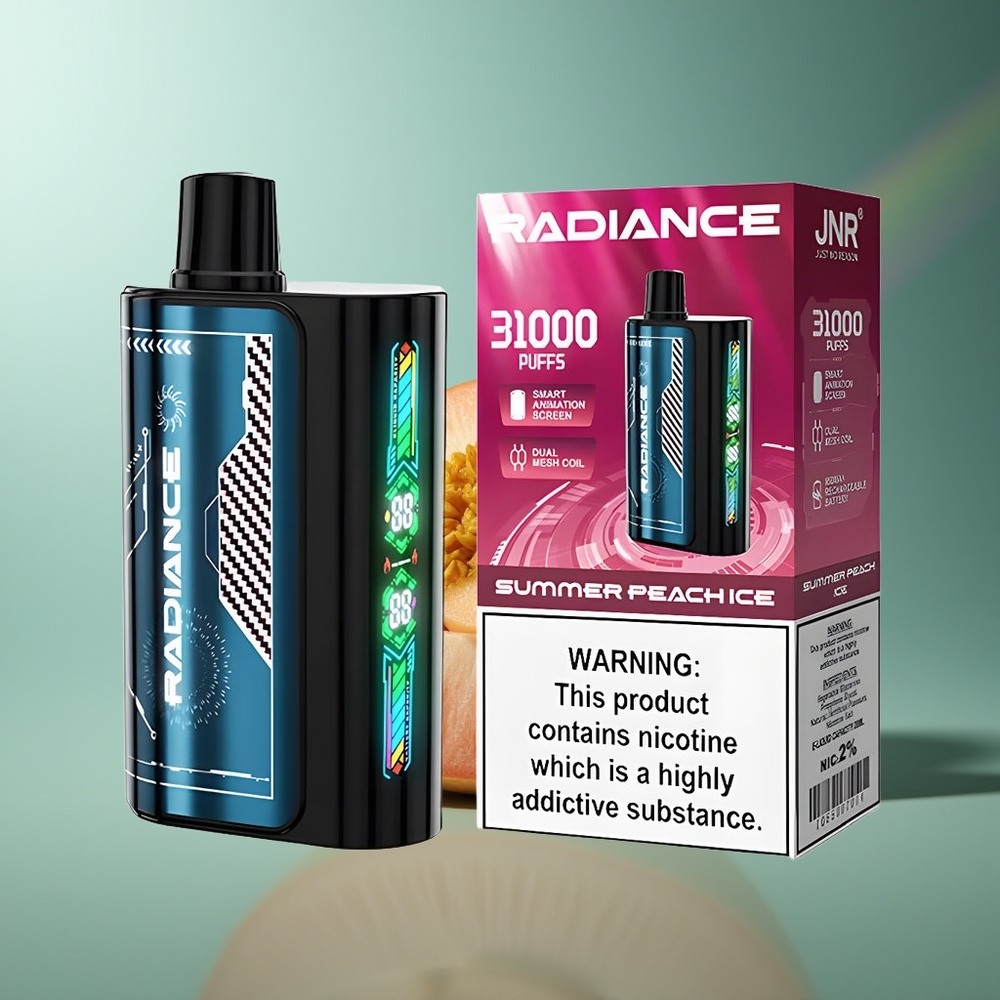 Wholesale Lithuania JNR Radiance 31000 Puffs Vasara Persikas Ledas 28ml Dual Mesh Coil